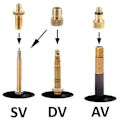 Pikkukuva 4 / 5: Polkupyörän pumppuadapteri, polkupyörän venttiiliadapteri (DV/AV/SV), polkupyörän pumppuadapteri, kompressorin pallopumppuadapteri, polkupyörän pumppu, jalkapumppu, ilmapumppu