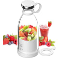 Miniatyrbillede 1 af 5: (Hvid) Mini bærbar frisk juice blender vandflaske, trådløs USB genopladelig smoothie og mælkeshake blender, bærbar blender til sport, arbejde, fitness, bærbar frisk juice
