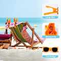Miniatyrbild 3 av 5: Strandhandduksklämmor för Solstolar, 4-pack Mode Stil Solbädd Handduksklämmor, Plast Kläder Handdukar Klädnypor för Solstolar