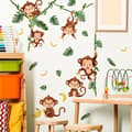 Cartoon Monkey Vine Wall Decal, Sticker Barnrumssköterska
