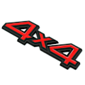 Miniatyrbilde 4 av 5: 2 stk Metall Svart Rød 4WD 4x4 Bil Bakluke Emblem