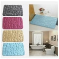 Miniatyrbilde 2 av 5: One Piece Mørkerød Flanell Hjem Pebble Gulvmatte 40x60cm Absorbe