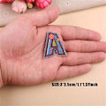 Miniatyrbillede 2 af 5: Farverige denim strygepatch bogstaver 26stk A-Z bogstav patch anim