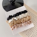 Pikkukuva 1 / 5: 4 kpl (moniväriset ja kultaiset) silkkihiuslenkit, hiusnauhat, naiset tytöt Bobbles Scrunchies hiusnauhat siteet köydet Scrunchie hiuslisävarusteet naisille tai tytöille