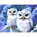 Miniatyrbild 1 av 5: 30x40cm, Plysch uggla 5d diamantmålad strassbroderi canva