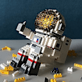 Miniatyrbillede 2 af 5: Astronaut Mini Byggeklodser Mikro Byggesæt Til Børn