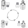 Miniatyrbillede 2 af 5: 4 stk. Ratsjet Adapter Sokkel Adapter Sæt 1/2\" til 3/8\", 3/8\" til 1/2\", 1/4\" til 3/8\", 3/8\" til 1/4\" Sokkel og Bit Reducerende Adapter