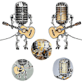 Miniatyrbilde 4 av 5: USB Retro Stil Mikrofon Robot Lampe Holder Gitar Med Lys V