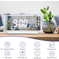 Miniatyrbillede 2 af 5: Projektions Digital (Hvid) Vækkeur til Soveværelse LED Vækkeur