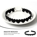 Miniatyrbillede 5 af 5: Kvinde Kærlighed Choker Ring (Sort), Ruskind Hjerte Choker Ring Gotisk P