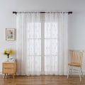 Miniatyrbillede 5 af 5: Hvid (132*114) Divider Dørgardin Voile - Ekstra Lang Voile Gardin