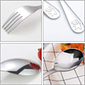 Miniatyrbilde 2 av 5: 6 deler barnebestikk i rustfritt stål, 3 x gaffel og 3 x skje