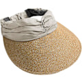 Miniatyrbilde 5 av 5: Beige stråhatt for kvinner UV-maske UPF50+ Toppløs stråhatt Summe