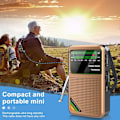 Miniatyrbillede 3 af 5: FM/AM/SW - Bærbar Mini Radio - Katastroferadio - Genopladelig Radio - Guld