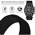 Miniatyrbillede 2 af 3: Sort - Universal justerbar 22mm nylonrem, hurtigudløsning, unisex udskiftningsrem, rem bredde