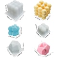 Miniatyrbillede 2 af 5: 3 pak silikone stearinlysforme, 3D boble terning voks stearinlysfremstilling Mo