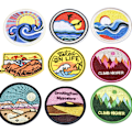 Miniatyrbillede 3 af 4: 9 pak runde broderede patches, dekorative