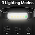 Miniatyrbilde 2 av 5: 2-pakning Hodelykt 3 Brytermoduser COB LED Hodelykt Vanntett