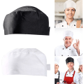 Miniatyrbillede 2 af 5: 2 stk. kokkehat, unisex kokkehatte, justerbar og åndbar køkkenkokkehat, gastronomihat, fødevareservice kokkehat til køkkenrestaurant, sort hvid