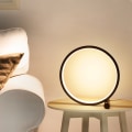 Miniatyrbilde 1 av 5: 25CM LED-bordlampe, runde bordlamper til soverom, stue