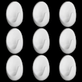 Miniatyrbild 1 av 4: 10-pack ovala självhäftande väggkrokar i plast, vita krokar för Han