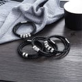 Miniatyrbillede 3 af 5: Personligt Læderarmbånd til Mænd med Tilpassede Perler, Tilpasset
