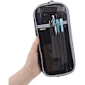 Miniatyrbilde 1 av 5: Rutenett Mesh Pen Pencil Case med glidelås Klar Sminke Fargepose C