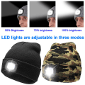 Miniatyrbillede 2 af 5: LED Beanie med lys - Army Green, USB genopladelig håndfri 4 L