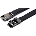 Miniatyrbilde 2 av 4: Herrebelte i skinn med automatisk spenne, 125 cm bred, sort