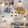 Pikkukuva 5 / 5: 1 kpl (musta) sisäseinävalaisin, LED-kosketusseinävalaisin USB-latausportilla, kosketusohjaus, 3 kirkkaustasoa 3 lämpötilaa 360° kääntyvä makuuhuoneen yöpöytälamppu