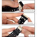 Miniatyrbillede 4 af 5: 6 stk. 22mm (sort) silikone urrem holder spænde, urrem fastgørelsesring til smart watch rem udskiftning