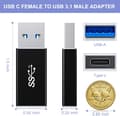 Miniatyrbilde 2 av 5: USB C-hunn til USB 3.0-hann Adapter 2-pak, Type-A 3.1 5Gbps GEN