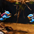 Miniatyrbillede 5 af 5: Mini akvariedekoration (trådfoder+bold), dejlig dykkerharpiks fi