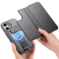 Miniatyrbillede 1 af 5: Kompatibel med Magsafe-kompatibelt iPhone 16 Pro Max Wallet Case, Sort