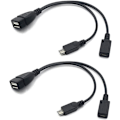 Pikkukuva 1 / 5: AuviPal 2-in-1 Micro USB - USB -sovitin (OTG-kaapeli + virtajohto