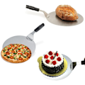 Miniatyrbillede 4 af 5: Runde pizzaspader i rustfrit stål med skridsikkert håndtag, ideel til