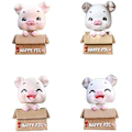 Miniatyrbillede 3 af 5: 4 stk. Bil Svingende Funktion Pynt Gris Dukke Bobble Head Dyr N