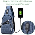 Pikkukuva 4 / 5: Miesten crossbody-salkku, rintalaukku USB-latauksella ja E