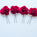 Miniatyrbilde 3 av 5: Blomsterhårklemme Kvinner Rose Blomster Bryllup Hårtilbehør Flamme