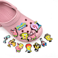 Miniatyrbild 1 av 5: 12 st 3D-tofflor sandaler prydnader (Sponge Bob), skoprydnader, söta skoprydnader för träskor skor armband DIY