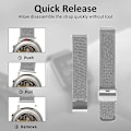 Miniatyrbilde 3 av 5: 2* Watch-stropper, Hurtigutløsende Watch Strap Justerbar Rustfritt Stål S