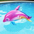 Miniatyrbillede 5 af 5: Pink Rainbow Color Dolphin Oppustelige Swimmingpool Legetøj (2