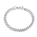 Miniatyrbillede 1 af 5: 1PCS Link Armbånd Kæde Armbånd Sølv 7.5mm sølv
