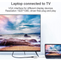 Miniatyrbild 5 av 5: USB-C till HDMI VGA-adapter, 2-i-1 Typ C till HDMI 4K, VGA 1080P C