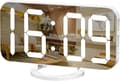 Digital väckarklocka, stor LED-spegeldisplay med USB-laddare,