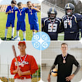 Miniatyrbild 4 av 5: (C) 12 stycken guldmedaljer med halsband, barnprismedalj, vinnarmedaljer guldpris för sport, tävlingar, fester, C