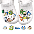 Miniatyrbilde 1 av 5: 16 stk 3D Clog Sandaler Ornamenter (Rick and Morty), Sko Charms, Søte Sko Ornamenter for Clogs Sko Armbånd DIY