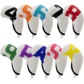 Miniatyrbild 2 av 5: Vita - Golfklubbsöverdrag, 10-pack färgglada stora siffror Golfklubbsöverdrag
