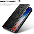 Miniatyrbillede 3 af 5: Sort Wallet Case, Premium Læder Case Folio Flip Cover med Støttefod og Trådløs Opladning