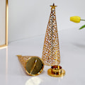 Miniatyrbilde 4 av 5: Metallisk juletre lysestake juledag lyskopp Eu